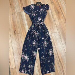 Vince Camuto Navy Floral Jumpsuit